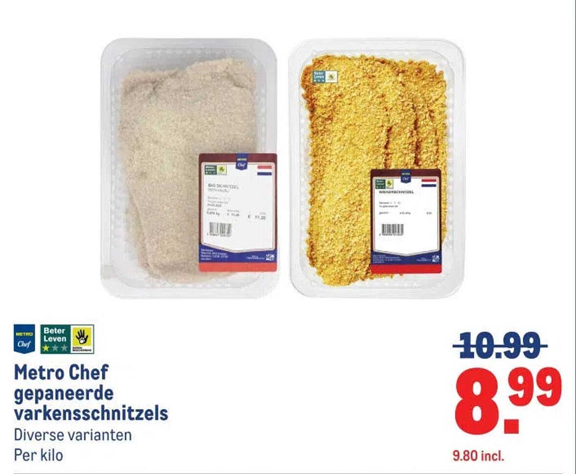 Metro Chef gepaneerde varkensschnitzels