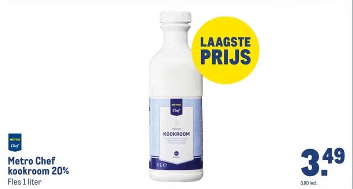 Metro Chef kookroom 20% Fles 1 liter