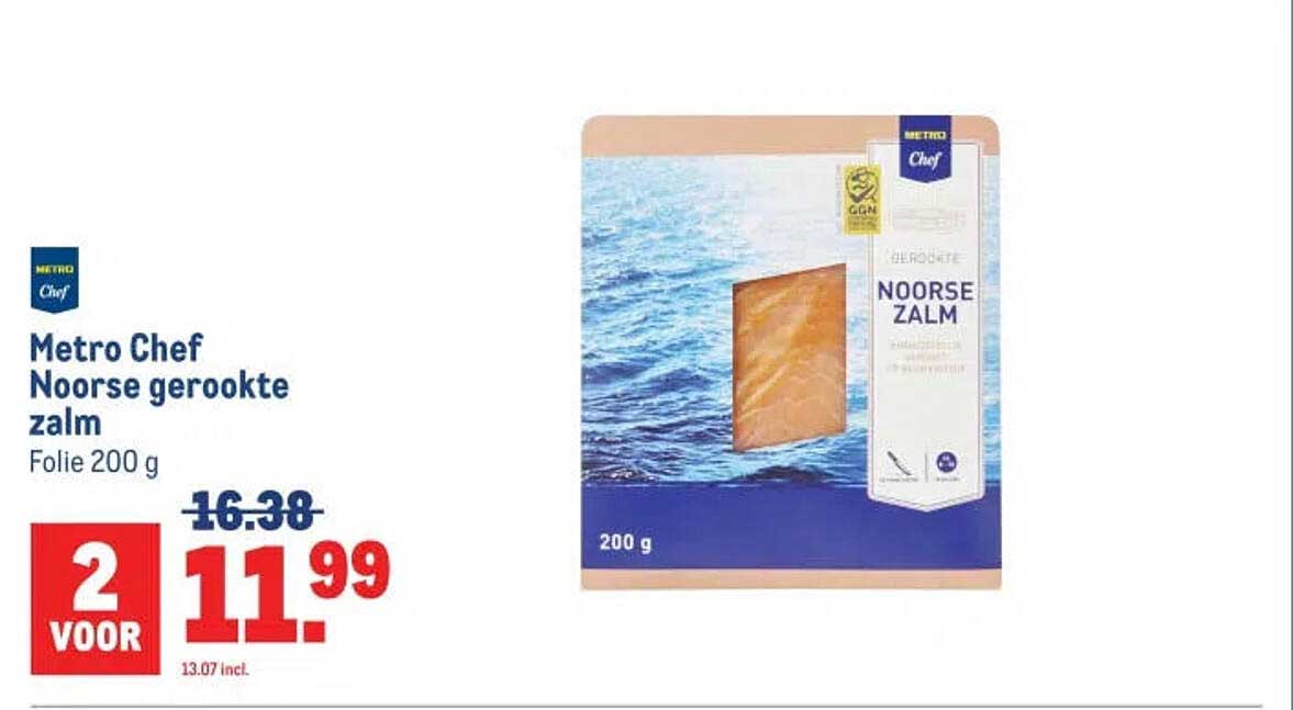 Metro Chef Noorse gerookte zalm Folie 200 g 2 voor