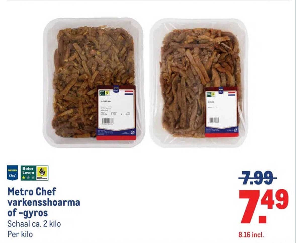 Metro Chef varkensshoarma of -gyros