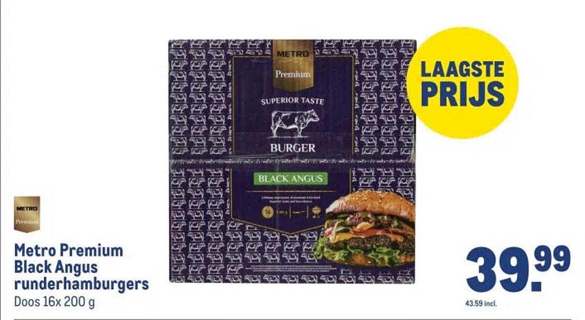 Metro Premium Black Angus runderhamburgers