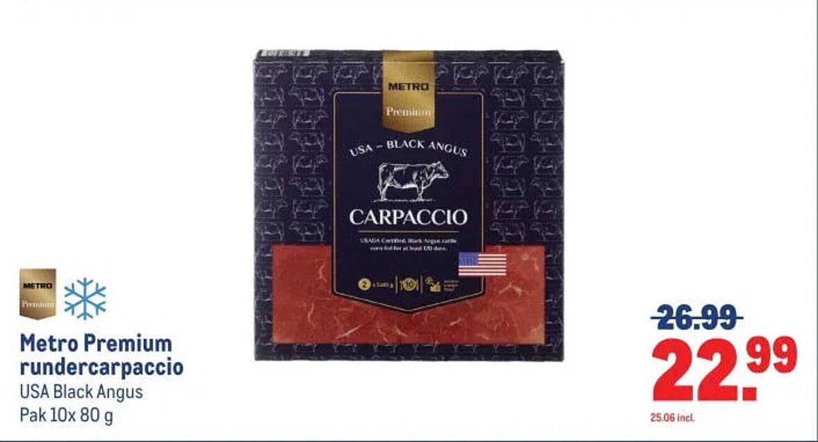 Metro Premium rundercarpaccio USA Black Angus Pak 10x 80 g