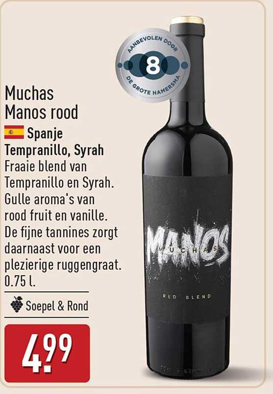 Muchas Manos rood Spanje Tempranillo, Syrah