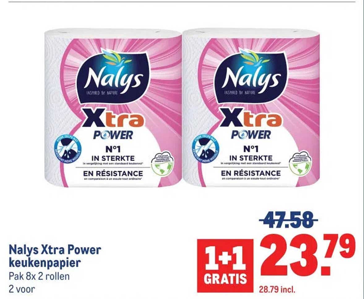 Nalys Xtra Power keukenpapier 1+1 gratis
