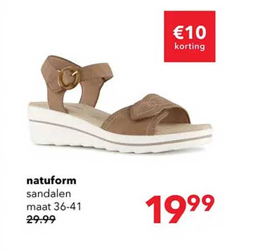 natuform sandalen maat 36-41 €10 korting
