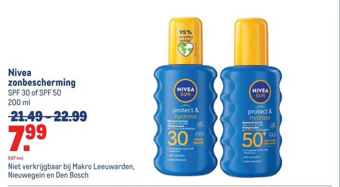 Nivea zonbescherming SPF 30 of SPF 50 200 ml