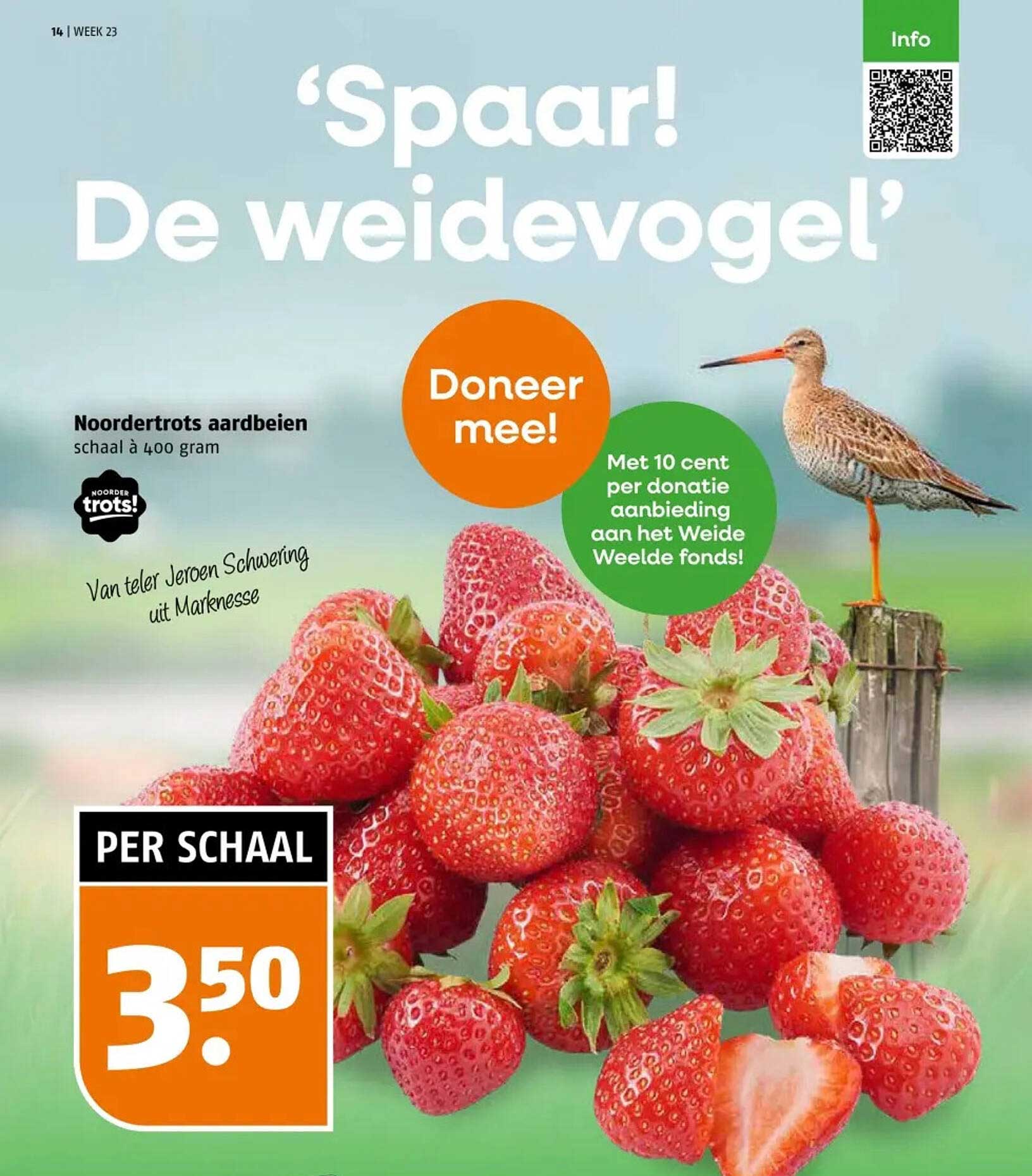 Noordertros aardbeien schaal à 400 gram