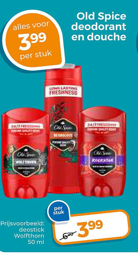 Old Spice deodorant en douche