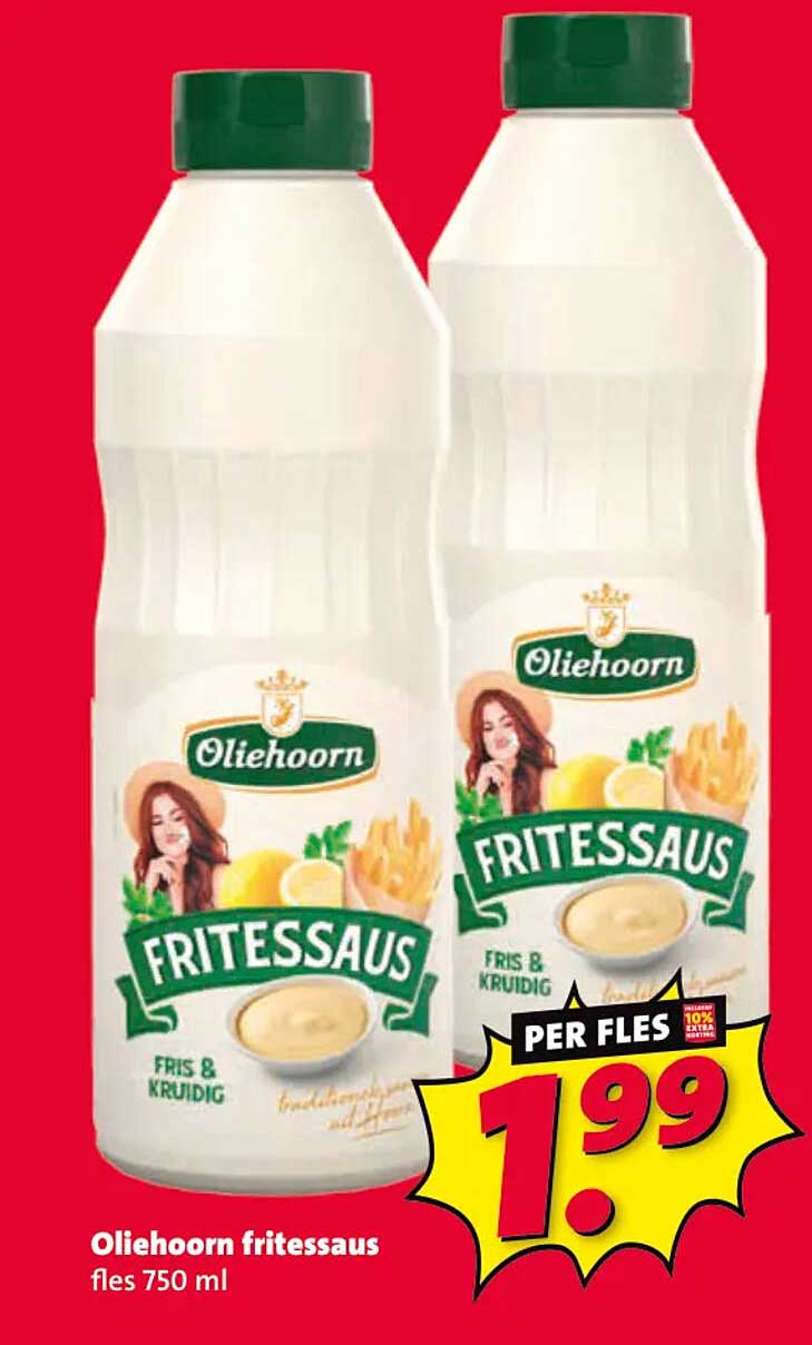 Oliehoorn fritessaus fles 750 ml