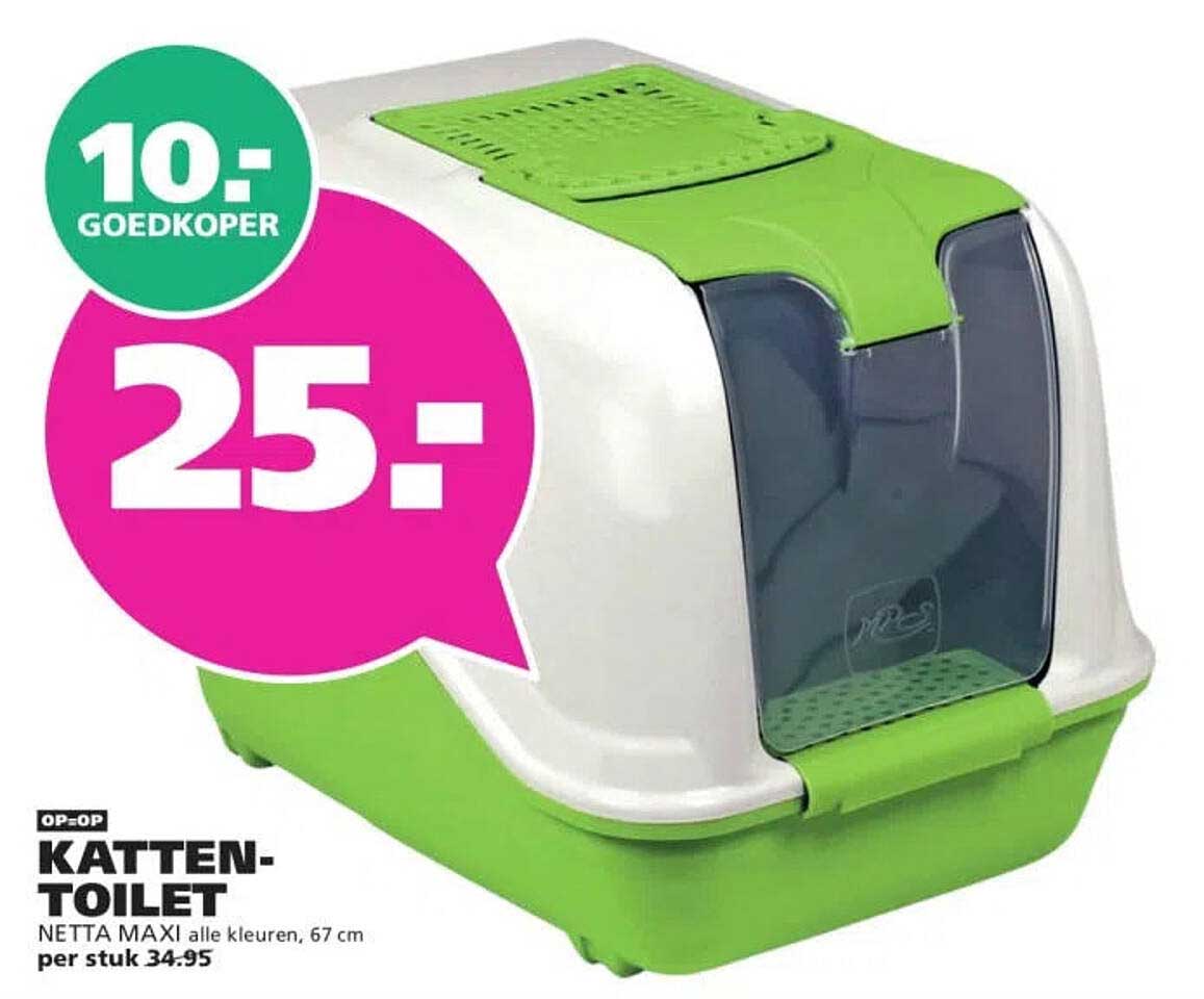 OP=OP KATTEN-TOILET NETTA MAXI alle kleuren, 67 cm