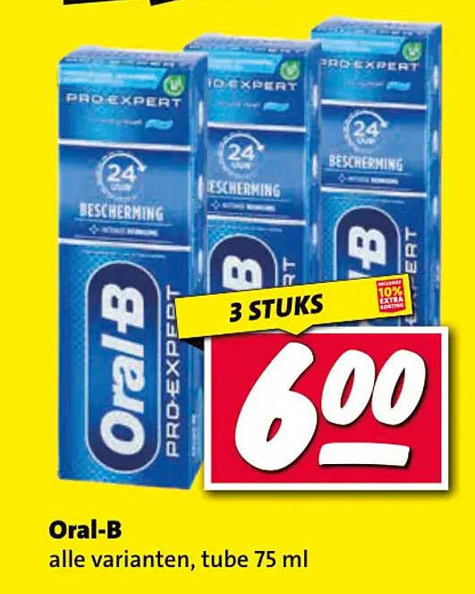 Oral-B alle varianten, tube 75 ml 3 STUKS