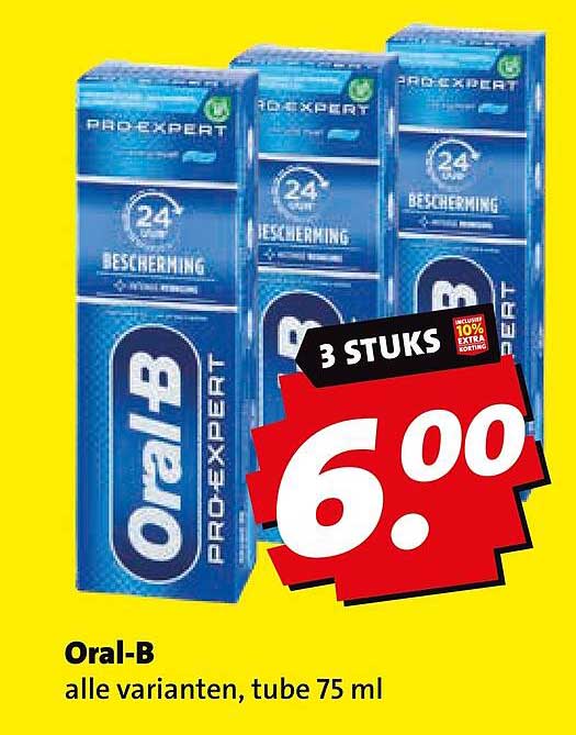 Oral-B alle varianten, tube 75 ml 3 stuks
