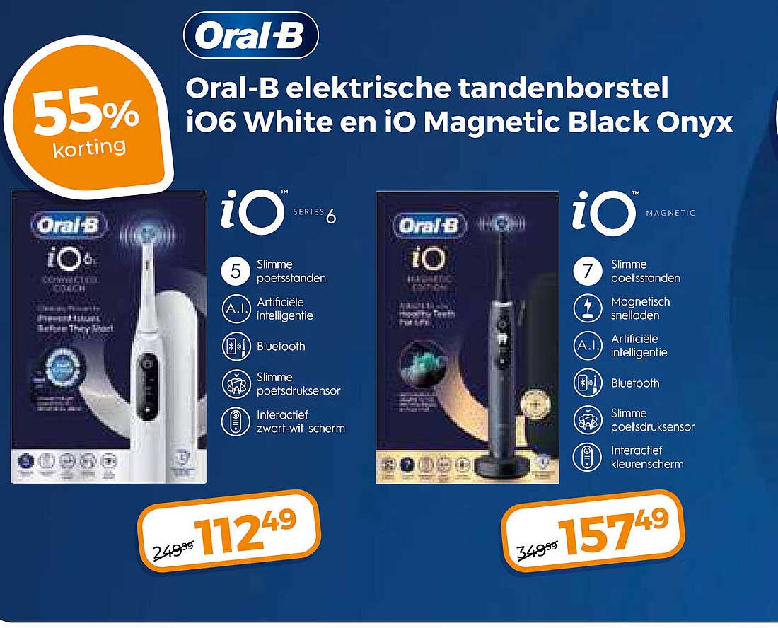Oral-B elektrische tandenborstel iO6 White en iO Magnetic Black Onyx