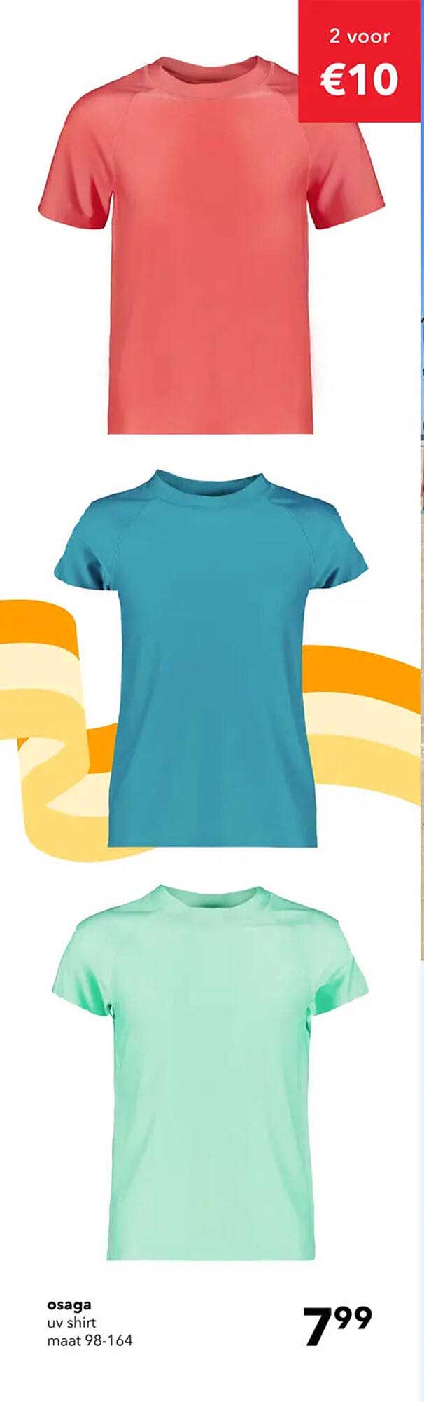 osaga uv shirt maat 98-164 2 voor €10