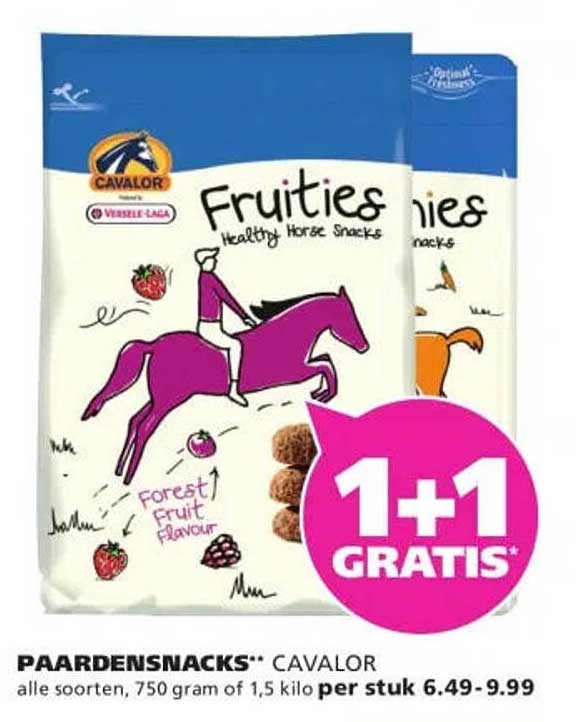 PAARDENSNACKS** CAVALOR alle soorten, 750 gram of 1,5 kilo 1+1 GRATIS*