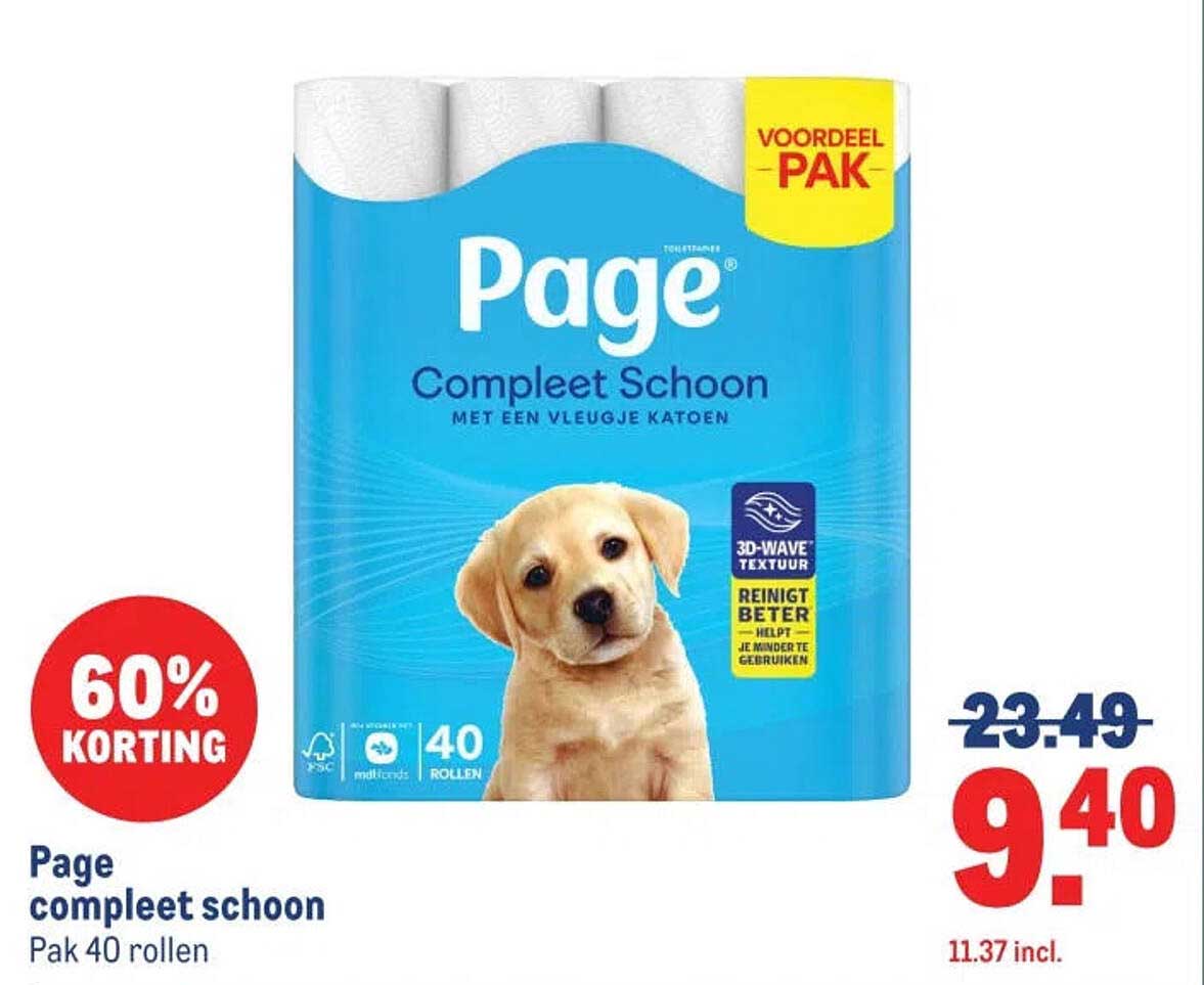 Page compleet schoon Pak 40 rollen