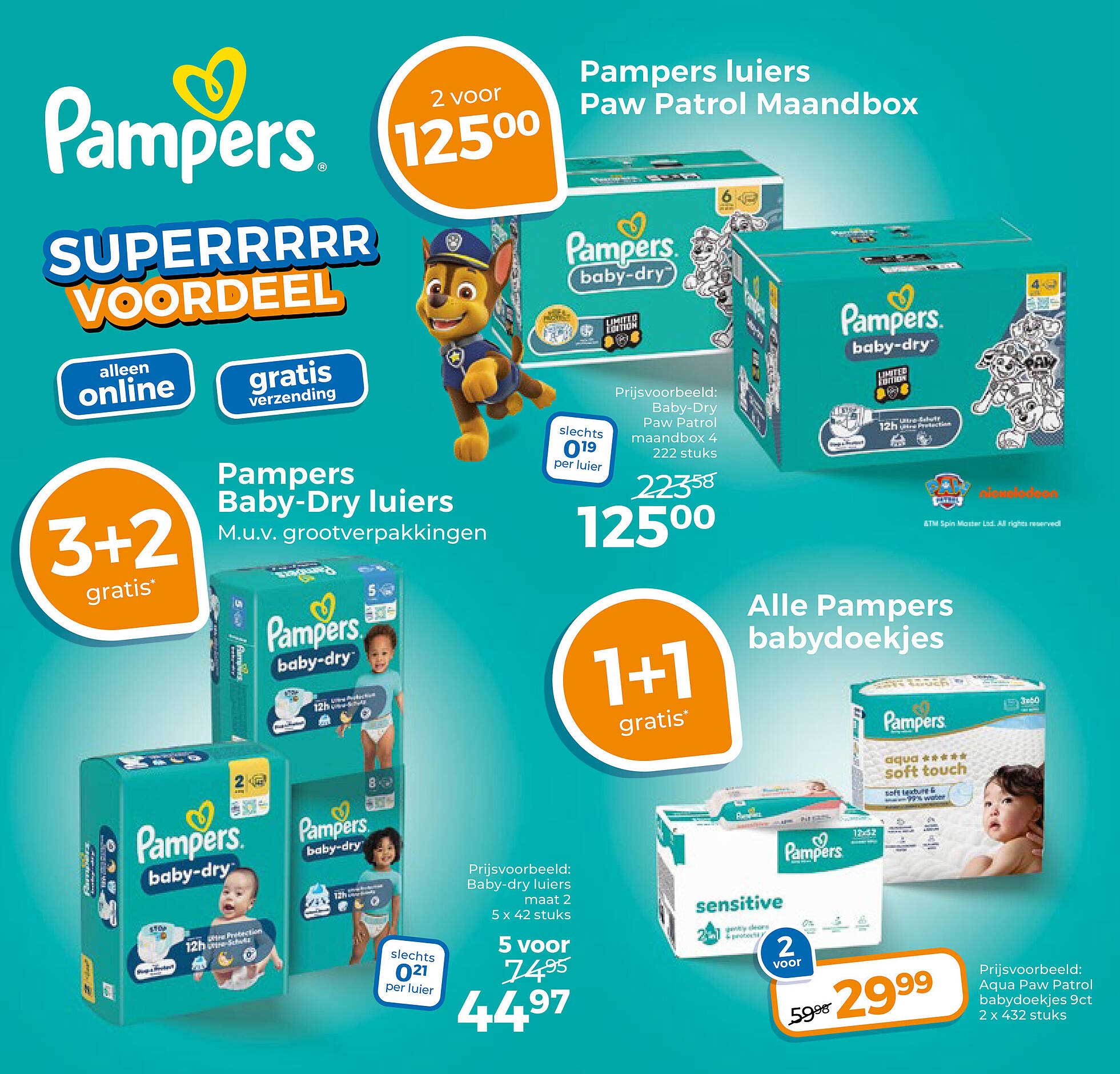 Pampers luiers Paw Patrol Maandbox