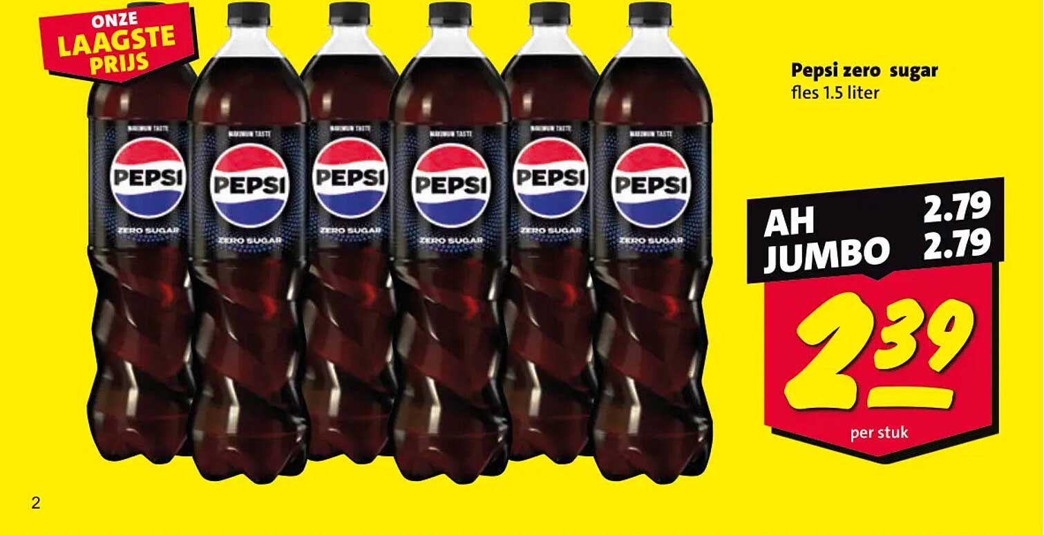 Pepsi zero sugar fles 1.5 liter