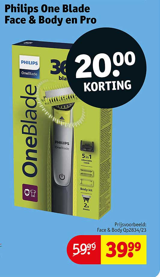 Philips One Blade Face & Body en Pro 20,00 KORTING