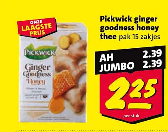 Pickwick ginger goodness honey thee pak 15 zakjes
