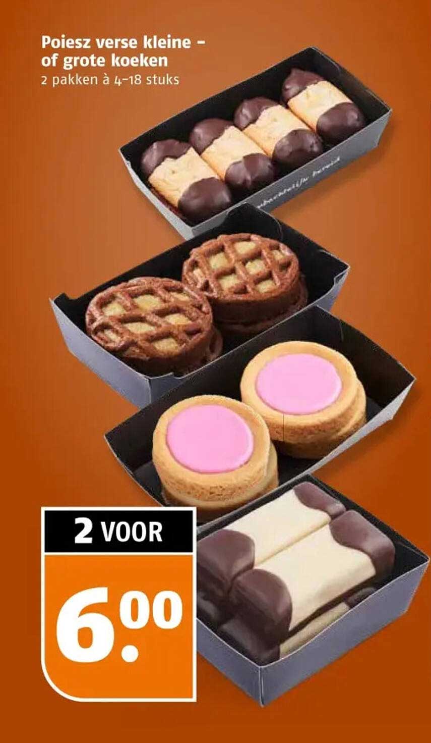 Poiesz verse kleine - of grote koeken 2 pakken à 4-18 stuks