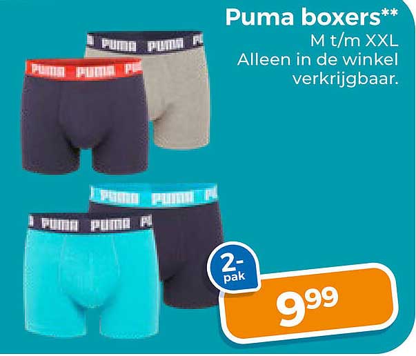 Puma boxers** M t/m XXL Alleen in de winkel verkrijgbaar. 2-pak