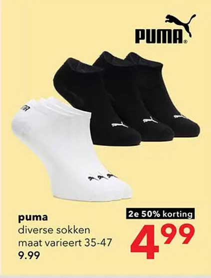 puma diverse sokken maat varieert 35-47 2e 50% korting