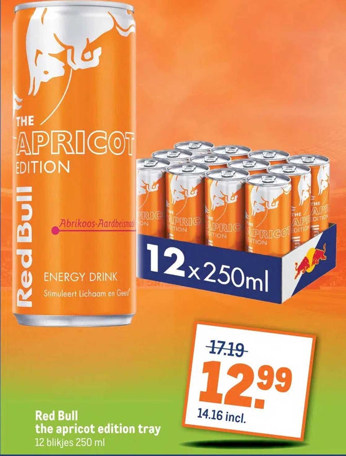 Red Bull the apricot edition tray 12 blikjes 250 ml