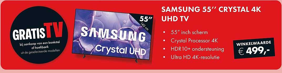 SAMSUNG 55’’ CRYSTAL 4K UHD TV