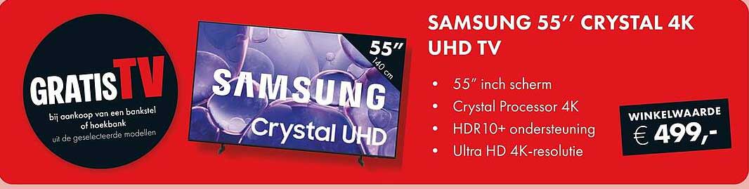 SAMSUNG 55” CRYSTAL 4K UHD TV