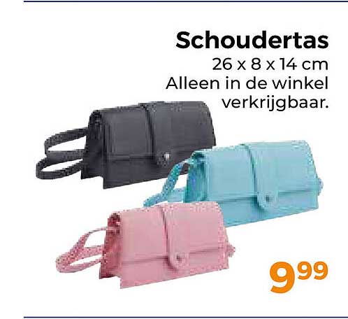 Schoudertas 26 x 8 x 14 cm Alleen in de winkel verkrijgbaar.