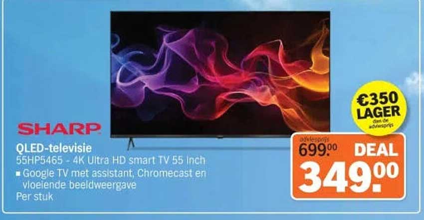 SHARP QLED-televisie 55HP5465 - 4K Ultra HD smart TV 55 inch