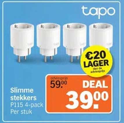 Slimme stekkers P115 4-pack Per stuk
