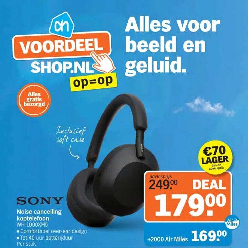SONY Noise cancelling koptelefoon WH-1000XM5