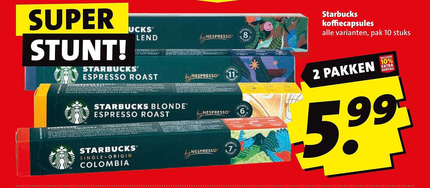 Starbucks koffiecapsules alle varianten, pak 10 stuks