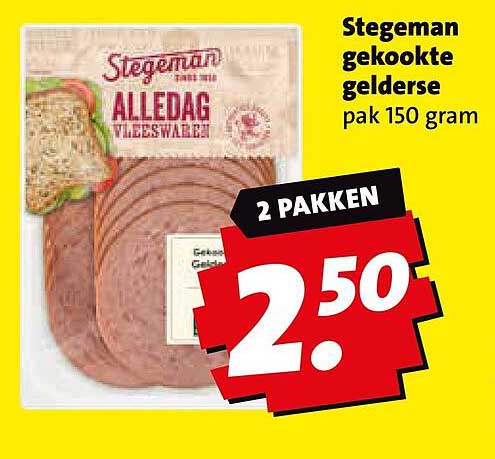 Stegeman gekookte Gelderse pak 150 gram 2 pakken