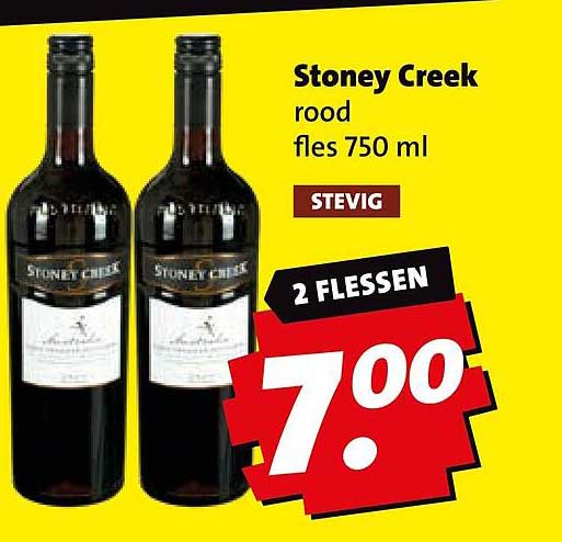 Stoney Creek rood fles 750 ml STEVIG 2 flessen