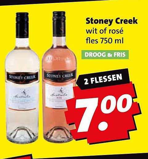 Stoney Creek wit of rosé fles 750 ml DROOG & FRIS 2 FLESSEN