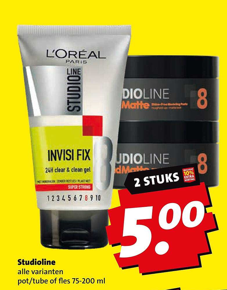 Studioline alle varianten pot/tube of fles 75-200 ml 2 STUKS