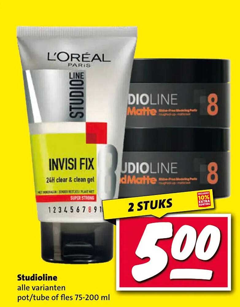 Studioline alle varianten pot/tube of fles 75-200 ml 2 STUKS