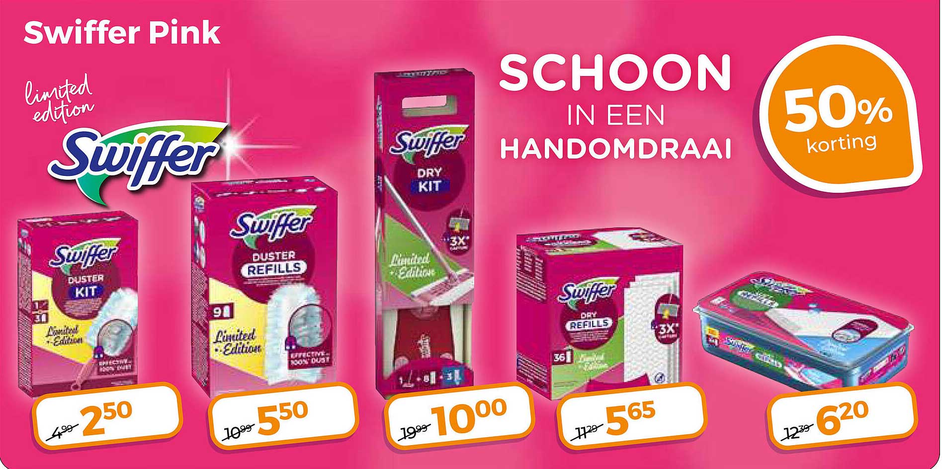 Swiffer Pink Schoon in één handomdraai 50% korting
