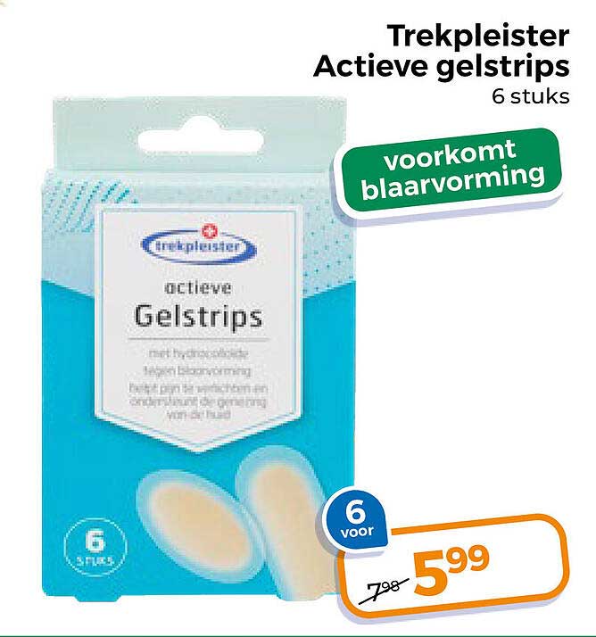 Trekpleister Actieve gelstrips 6 stuks voorkomt blaarvorming