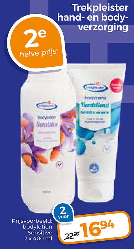 Trekpleister hand- en body-verzorging 2e halve prijs