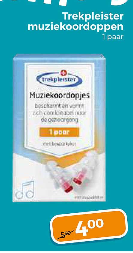 Trekpleister muziekoor­doppen 1 paar