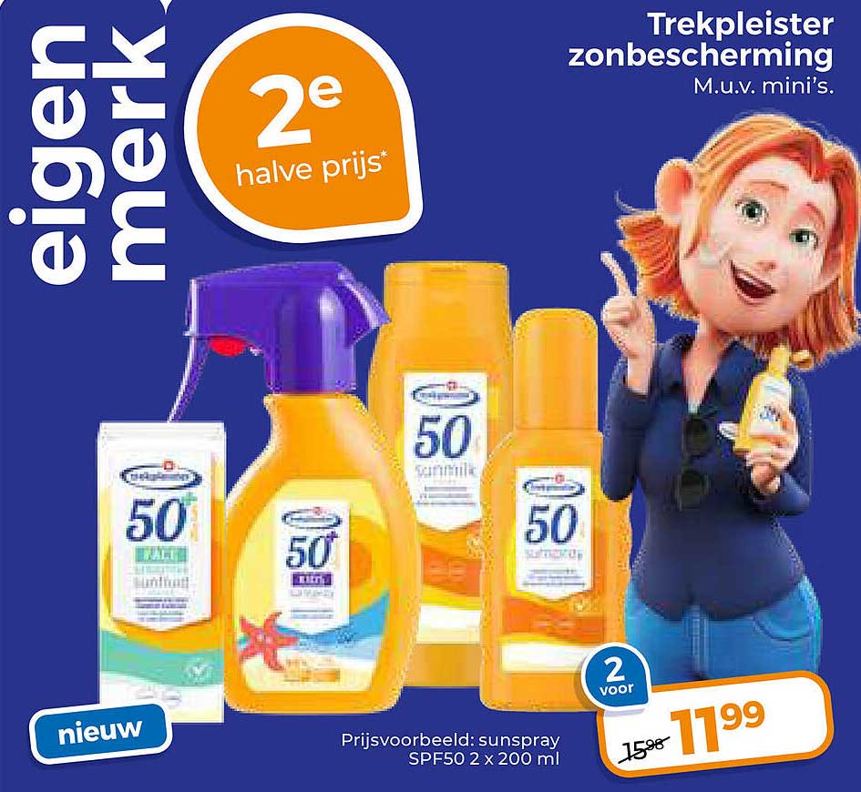 Trekpleister zonbescherming M.u.v. mini’s. 2e halve prijs