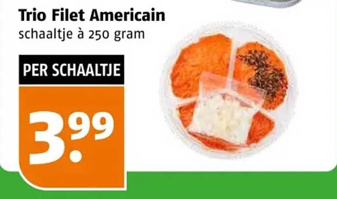 Trio Filet Americain schaaltje à 250 gram