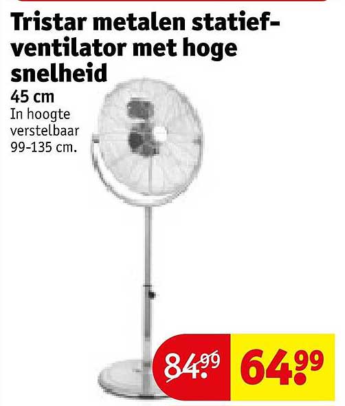 Tristar metalen statief-ventilator met hoge snelheid