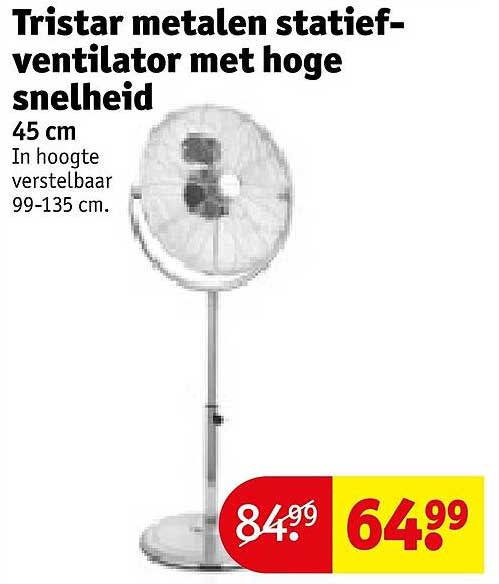 Tristar metalen statief-ventilator met hoge snelheid