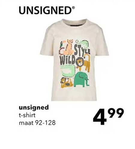 unsigned t-shirt maat 92-128