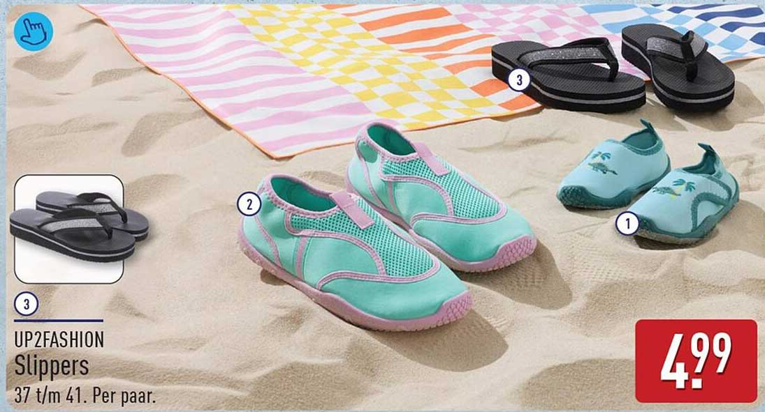 UP2FASHION Slippers 37 t/m 41. Per paar.
